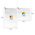 A white golf towel featuring a logo, with dimensions of 60cm by 30cm, and an additional smaller towel of 30cm by 30cm.