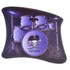 A purple and black mouse mat featuring a drum set design with a skull and the phrase "Let's Rock." It has a logo.