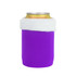 A drink bottle holder in vibrant purple with a white fleece top, designed for keeping beverages cool.