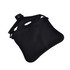 A black laptop bag with a handle and adjustable strap, featuring a sleek design and a small branding logo.