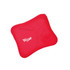 A red Multi Pouch Laptop Bag featuring a logo, with a smooth surface and elastic straps for secure storage.