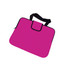 A pink laptop bag with a black zipper and handle, featuring a smooth exterior and a simple design.