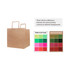 A brown kraft paper bag with flat handles, featuring a simple design and a logo.