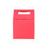 A red die cut handle bag measuring 100x160x60mm, featuring a handle at the top.