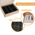 A subscription box with a brown exterior, featuring black EVA and corrugated board inserts for product organisation.