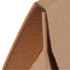 A drink bottle packaging with a brown cardboard design, featuring a folded edge and a logo.
