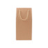 A brown kraft paper wine box with a rope handle, designed to hold two bottles. It features a simple, unbranded appearance.