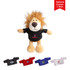 A lion plush toy with a fluffy mane, wearing a black T-shirt, displayed with various T-shirt options.