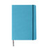 A5 PU cover notebook in a vibrant turquoise colour, featuring an elastic closure and a ribbon bookmark.