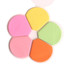A flower-shaped sticky note set featuring pink, yellow, green, orange, and peach coloured pads. Includes a branding logo.