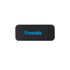 A black tablet webcam cover with a blue logo. It is sleek and designed for privacy.