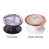 Two phone pop holders in different designs: one with a marbled pattern on a black base and the other featuring a swirled pattern on a white base.