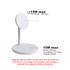 A white MagSafe 2-in-1 wireless charger with a circular charging pad and a stand for phone and earbuds.