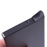 A sleek black metal RFID card holder featuring a minimalist design and a secure closure mechanism.