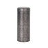 A large metallic cylinder tin canister in a brushed silver finish, featuring a secure lid and a minimalist design.