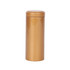 A large metallic gold cylinder tin canister, featuring a smooth surface and a matching lid.