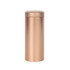 A large bronze metal cylinder tin canister with a smooth finish and a secure lid.