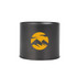 A black tin can without a lid featuring a yellow logo with mountains and birds. Dimensions are 85 x 75mm.