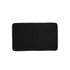 A black flannel mat featuring a textured design and a logo. The mat has a soft, plush surface.