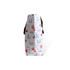 A large polyester cooler tote bag featuring a nautical design in red, blue, and white, with black handles.
