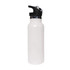 A drink bottle in white, featuring a black flip valve lid and a sleek double wall vacuum design.