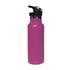 A drink bottle featuring a vibrant pink body, black flip valve lid, and a sleek double wall vacuum design.