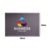 A grey floor mat featuring a colourful logo and text, measuring 900mm by 600mm, suitable for office use.