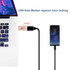 A Wheat Straw USB Data Blocker in beige connects a laptop to a smartphone via a black cable.
