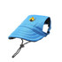 A blue dog baseball hat with an adjustable strap and a small logo on the front.