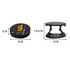 A round phone holder in black marble design, featuring a logo, measuring 4cm in diameter and 1cm in height.