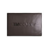 A rectangular brown floor mat with a debossed welcome logo and a smooth surface.
