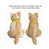 A plush toy of a dingo in tan and cream, featuring a yellow collar, viewed from the back.