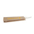 A jute wine carrier in natural beige with white handles and a branding logo.