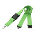 A green lanyard featuring a plastic clip and buckle, designed for holding identification or keys.