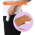 A portable UV sterilizer with a lightweight white body, being held in a pocket, alongside a brown pouch.