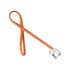 An orange TPE lanyard charging cable with a silver clip and included logo.