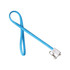 A blue TPE lanyard charging cable with a silver clip at one end and a smooth, flexible design.