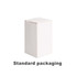A white rectangular box with a sealed top, featuring a logo on the front.