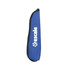 A blue travel utensil case with a zipper, featuring a logo. Ideal for storing utensils securely.