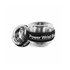 A transparent wrist ball in two sizes with a black band, featuring a logo.