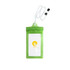 A waterproof phone bag in bright green, featuring a neck string and a logo. Suitable for keeping items dry.