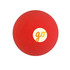A bright red bouncy ball featuring a circular logo with "go" in the centre.
