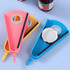 Multi-function bottle openers in pink, yellow, and blue, featuring a cap remover and textured grips. Includes a logo.