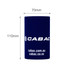 A stubby holder with a base in navy blue, featuring a logo. Dimensions are 70mm by 110mm.