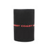 A drink bottle holder in black with a base and a logo in red around the centre.