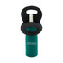 A drink bottle cooler in teal with a black neoprene handle, designed to hold a single bottle of wine.