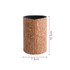 A drink bottle holder made of cork with a black base, measuring 10.5 cm high and 7.5 cm wide.