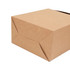 A medium kraft paper portable box with a simple fold design and a natural brown finish. It includes branding elements.