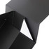 A large foldable magnetic box in black, with a triangular flap and a glossy finish. It features a logo.