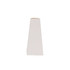 A white trapezoidal box with a plain exterior and a slanted top, featuring a logo.